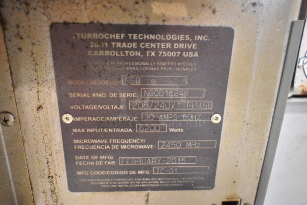 2015 Turbochef NGO Metal Commercial Countertop Electric Powered Rapid Cook Oven. 208/240 Volts, 1 Phase. - Image 8 of 8