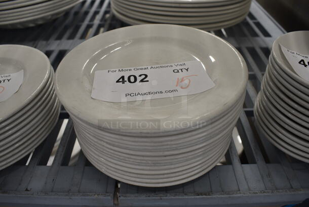 15 White Ceramic Plates. 6.75x6.75x1. 15 Times Your Bid!