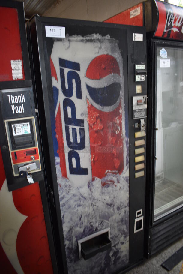 Metal Commercial Canned Drink Vending Machine w/ Bill / Coin Acceptor. Comes w/ Key! 28x28x72. Tested and Powers On But Does Not Get Cold - Image 6 of 6
