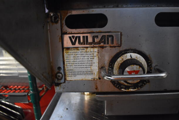 Vulcan Stainless Steel Commercial Countertop Natural Gas Powered Flat Top Griddle w/ Thermostatic Controls. 24x40x25 - Image 7 of 7
