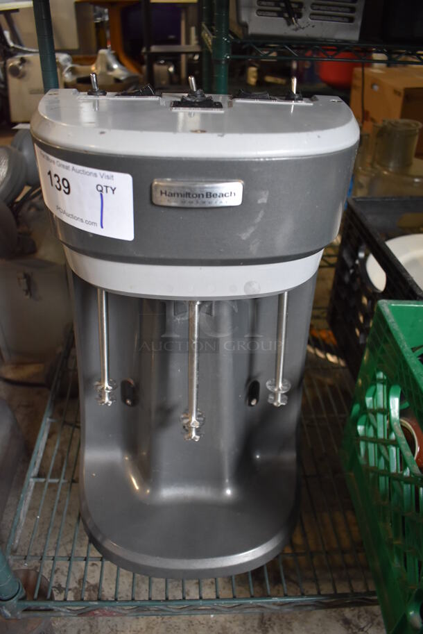 Hamilton Beach Metal Commercial Countertop 3 Head Drink Mixer. Tested and Working!