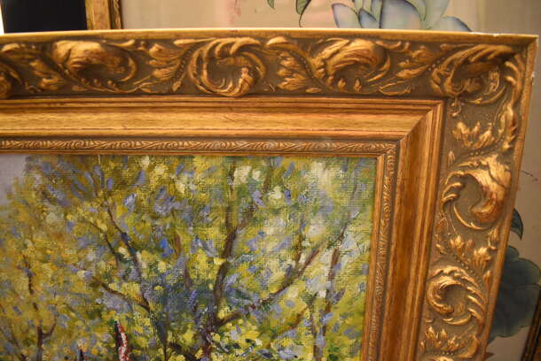 Framed Canvas Painting Reproduction of Boston Public Gardens by John C Terelak From Art Dealer Ed Mero! - Image 3 of 10