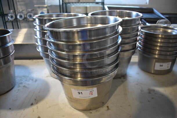 18 Stainless Steel Cylindrical Drop In Bins. 12x12x8. 18 Times Your Bid!