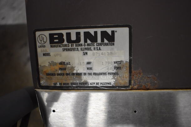Bunn VPS Stainless Steel Commercial Countertop 3 Burner Coffee Machine w/ Poly Brew Basket. 120 Volts, 1 Phase. 23x8.5x19 - Image 4 of 4