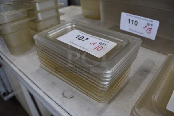 ALL ONE MONEY! Lot of 10 Clear Poly 1/9 Size Drop In Bin Lids! - Image 2 of 2