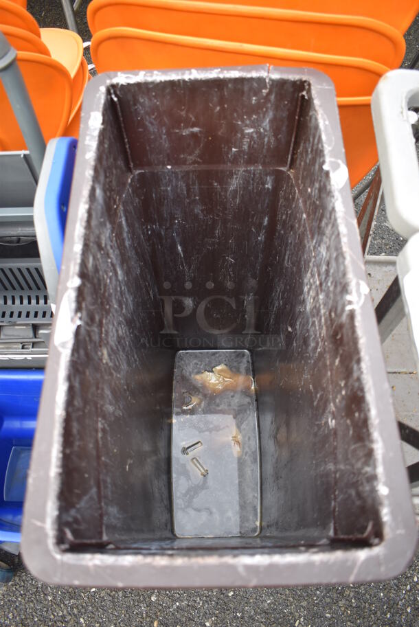 2 Brown Poly Slim Jim Trash Cans. 11x20x30. 2 Times Your Bid! - Image 4 of 4