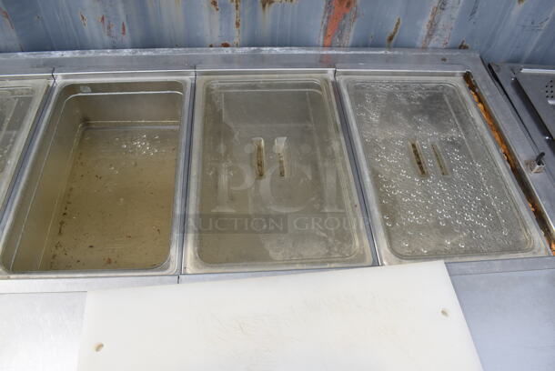 Duke SUB-FC-206 Commercial Stainless Steel Refrigerated Work Station With 4 Drop-In Pan Bins and Under Counter Shelving On Commercial Casters. 115V/1 Phase - Image 4 of 6