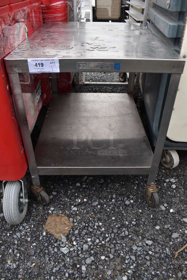 Stainless Steel Table w/ Stainless Steel Under Shelf on Commercial Casters. 24x32x29