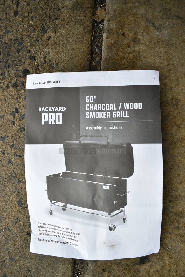 BRAND NEW SCRATCH AND DENT! Backyard Pro 554SMOKR60KD 60" Charcoal / Wood Smoker Grill with Adjustable Grates and Dome. May Be Missing Pieces.  - Image 9 of 10