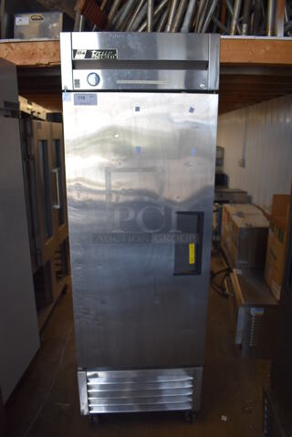 2013 True T-23F ENERGY STAR Stainless Steel Commercial Single Door Reach In Freezer w/ Poly Coated Rack on Commercial Casters. 115 Volts, 1 Phase. Tested and Working!