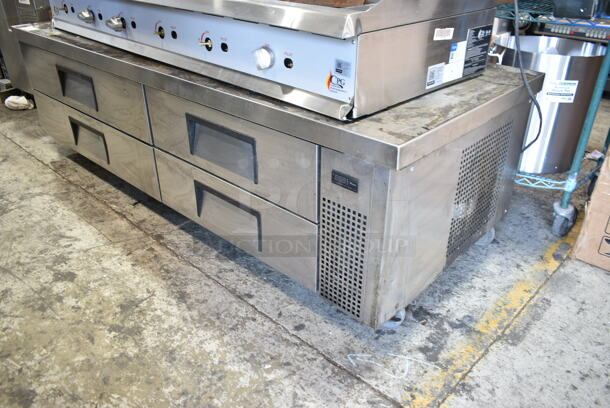 2020 True TRCB-82-84 Stainless Steel Commercial 4 Drawer Chef Base on Commercial Casters. 115 Volts, 1 Phase. Tested and Powers On But Does Not Get Cold
 - Image 2 of 9