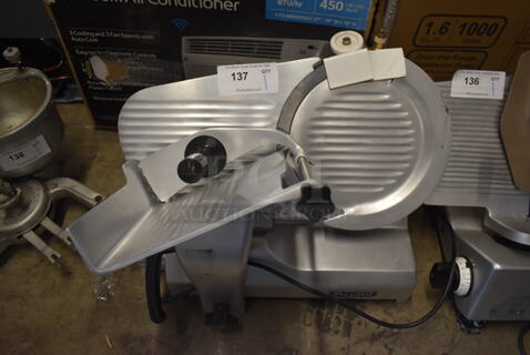 BRAND NEW! PrepPal PPSL-12HD Stainless Steel Commercial Countertop Meat Slicer w/ Blade Sharpener. 120 Volts, 1 Phase. 25x20x20. Tested and Working!