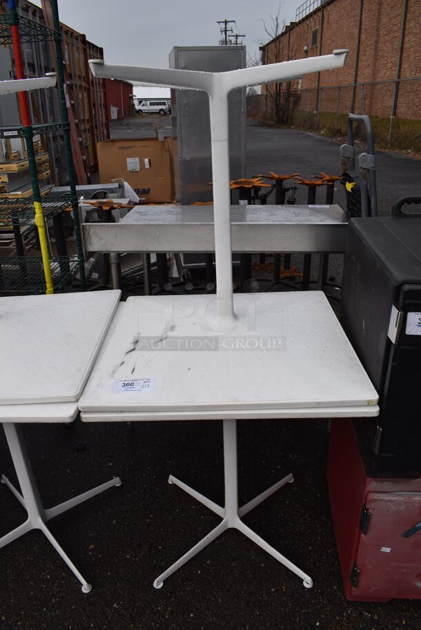 4 White Dining Height Tables. 27.5x27.5x29.5. 4 Times Your Bid! - Image 3 of 5