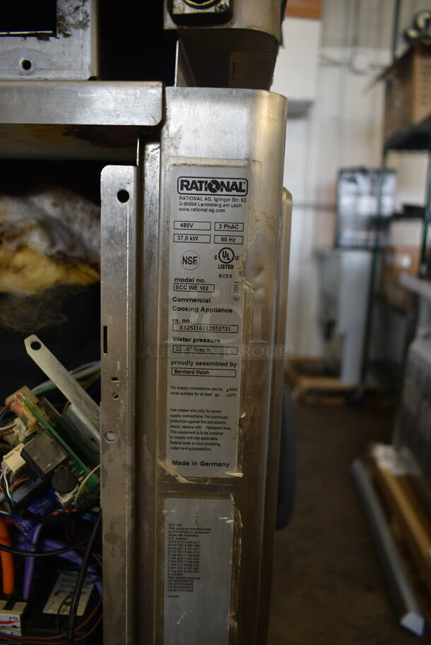 2 2016 Rational Stainless Steel Commercial Combitherm Self Cooking Center Convection Ovens on Commercial Casters. Top Model: SCC WE 62. Bottom Model: SCC WE 102. 480 Volts, 3 Phase. 2 Times Your Bid! - Image 6 of 8