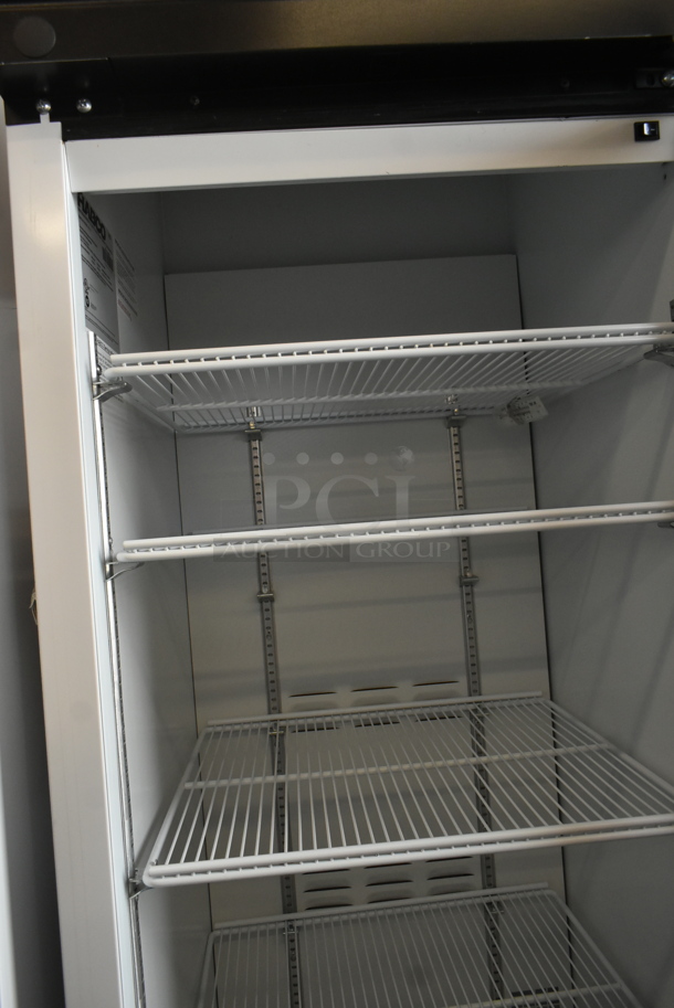 2019 Habco SE18 Metal Commercial Single Door Reach In Cooler Merchandiser w/ Poly Coated Racks. 115 Volts, 1 Phase. Tested and Working! - Image 3 of 5