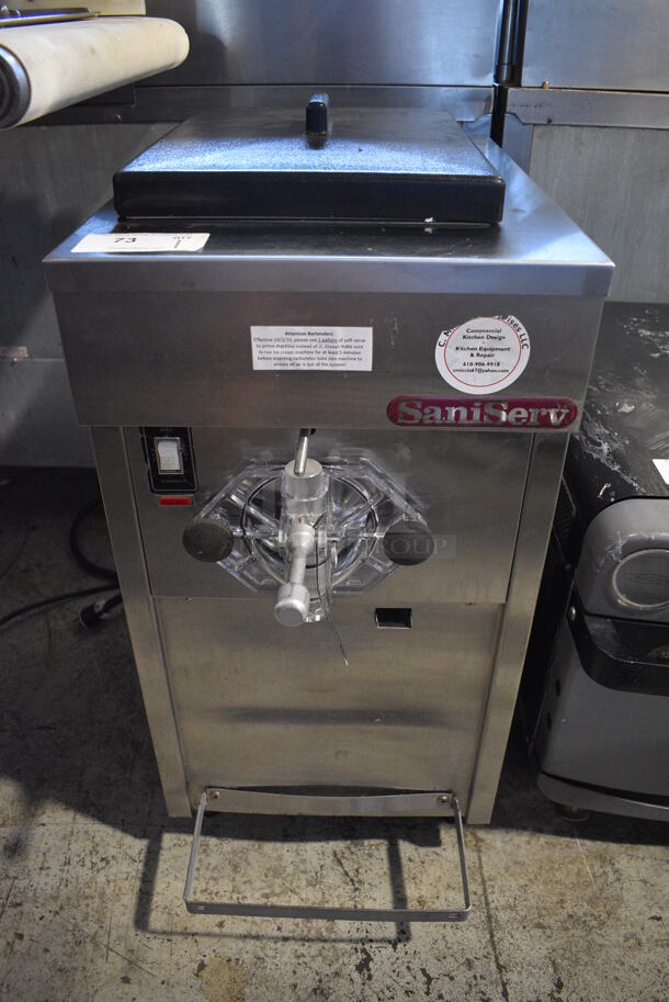 SaniServ Model A4041N Stainless Steel Commercial Countertop Air Cooled Single Flavor Soft Serve Ice Cream Machine. 208-230 Volts, 1 Phase. 17x30x37