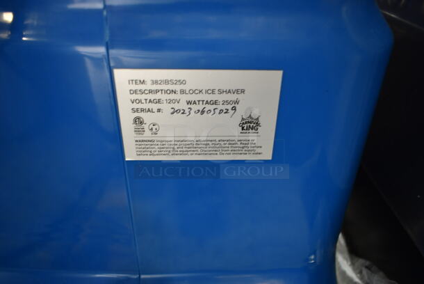 BRAND NEW SCRATCH AND DENT! 2023 Carnival King 382IBS250 Metal Countertop Ice Shaver. See Pictures For Damage to Back. 120 Volts, 1 Phase. Tested and Does Not Power On
 - Image 10 of 10