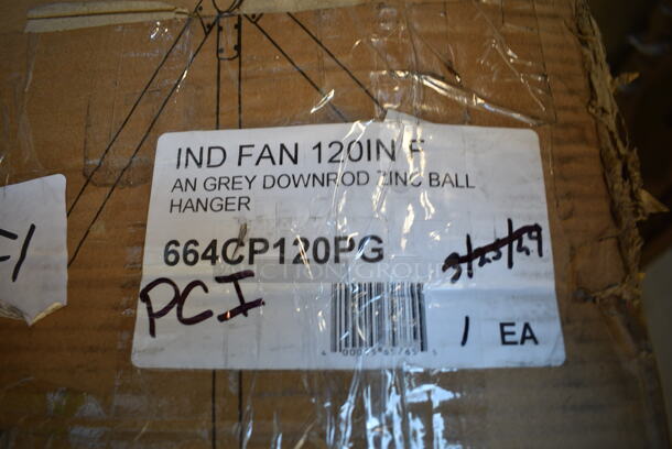 BRAND NEW SCRATCH AND DENT! Canarm FANBOS 664CP120PG 120" Grey Variable Speed Industrial Indoor Ceiling Fan CP120PG - 20693 CFM, 69 RPM, 120 Volts, 1 Phase - Image 2 of 2