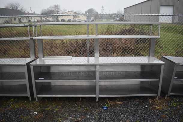 Stainless Steel Commercial Counter w/ Double Over Shelf and 2 Under Shelves. 108x24x66 - Image 5 of 5