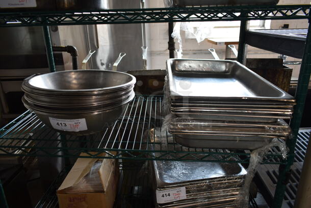 ALL ONE MONEY! Tier Lot of Various Items Including Stainless Steel Full Size Drop In Bins and Bowls - Image 1 of 5