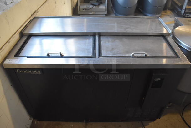 Continental CBC50 Stainless Steel Commercial Back Bar Cooler w/ 2 Sliding Lids. 50x28x34. Tested and Powers On But Does Not Get Cold - Image 1 of 6