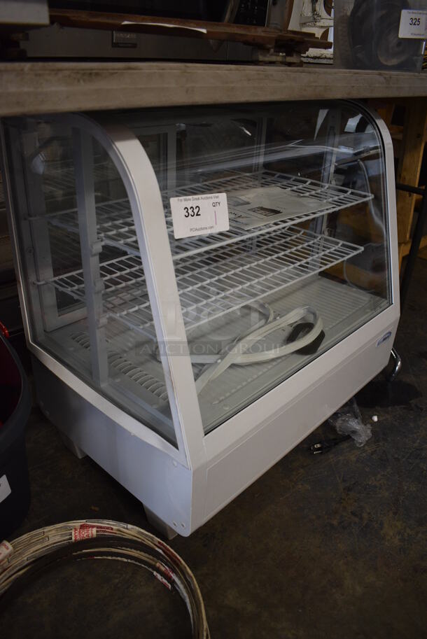 BRAND NEW SCRATCH AND DENT! KoolMore Model CDC-3C-WH Metal Commercial Countertop Refrigerated Display Case Merchandiser. Missing Side Pane. 120 Volts, 1 Phase. 27x18x27. Tested and Working! - Image 5 of 5