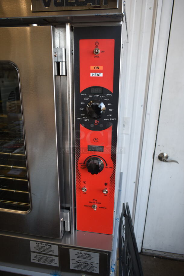 2 BRAND NEW SCRATCH AND DENT! Vulcan VC5ED ENERGY STAR Stainless Steel Commercial Electric Powered Full Size Convection Oven w/ View Through Doors, Metal Oven Racks and Thermostatic Controls. 208 Volts, 1/3 Phase. 2 Times Your Bid! - Image 4 of 9