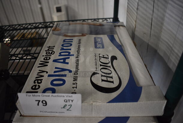 ALL ONE MONEY! Lot of 2 Boxes of Choice Heavy Weight Poly Aprons - Image 1 of 3