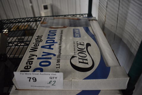 ALL ONE MONEY! Lot of 2 Boxes of Choice Heavy Weight Poly Aprons