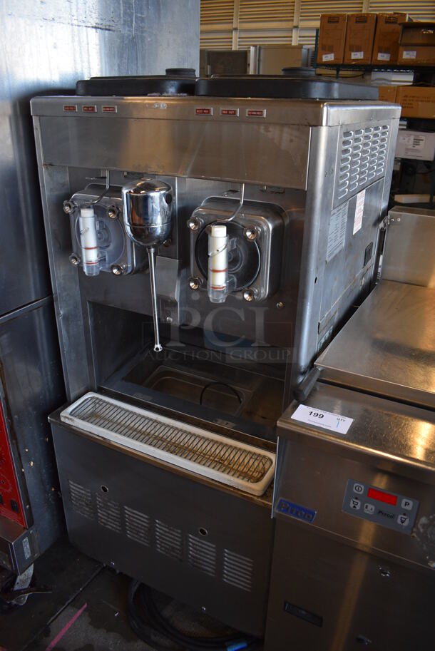 Taylor Model 342D-27 Stainless Steel Commercial Floor Style Air Cooled 2 Flavor Frozen Beverage Machine w/ Drink Mixer Attachment on Commercial Casters. 208-230 Volts, 1 Phase. 27x34x61 - Image 2 of 9
