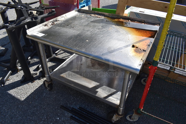Stainless Steel Commercial Equipment Stand w/ Under Shelf on Commercial Casters. 37x31x28 - Image 2 of 4