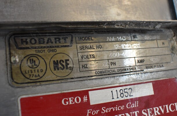 Hobart Model AM-14C Stainless Steel Commercial Pass Through Dishwasher. 400-460 Volts, 3 Phase. 40x28x67 - Image 6 of 7