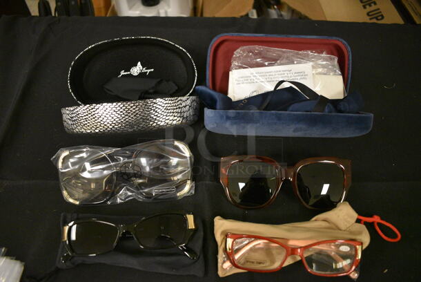 ALL ONE MONEY! Lot of Various Glasses Including Joan Boyce Sunglasses, Gucci Sunglasses, and 2 Readers