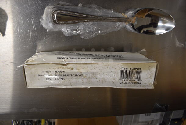 12 BRAND NEW IN BOX! Thunder Group SLNP004 Stainless Steel Dessert Spoons. 7.5". 12 Times Your Bid! - Image 4 of 4