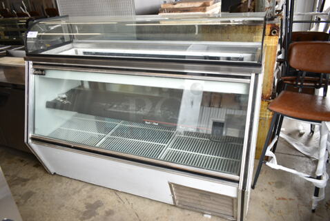 Leader SDL72 S/C Metal Commercial Floor Style Deli Display Case Merchandiser w/ Top Display Case. 115 Volts, 1 Phase. Tested and Powers On But Does Not Get Cold