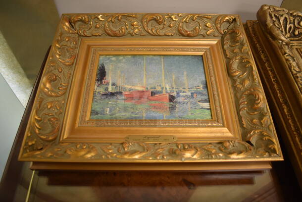 Framed Canvas Painting Reproduction of Argenteuil by Claude Monet From Art Dealer Ed Mero! - Image 3 of 6