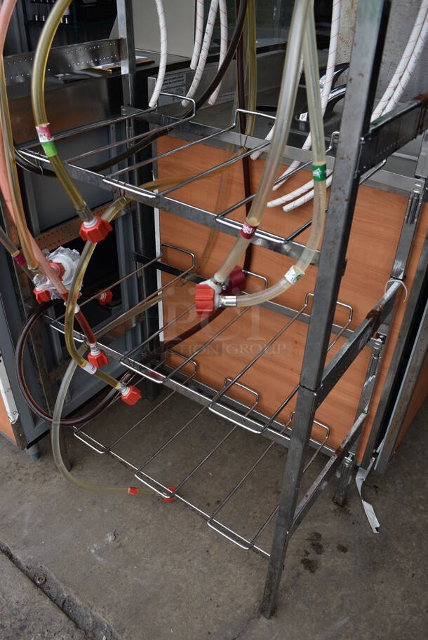 ALL ONE MONEY! Lot of 8 Soda Pumps on Chrome Finish Soda Rack! 31x16x75 - Image 4 of 4