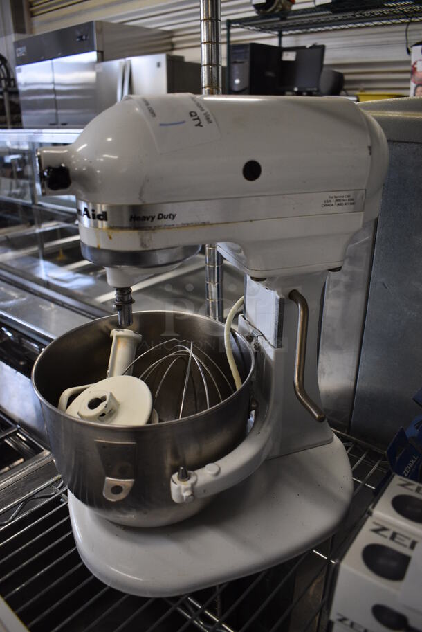 KitchenAid Metal Countertop Planetary Mixer w/ Metal Mixing Bowl, Whisk, Paddle and Dough Hook Attachments. 10x14x17. Tested and Working! - Image 2 of 6