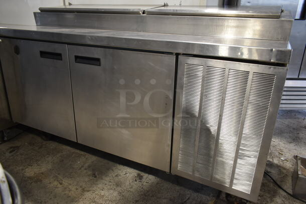 Delfield Stainless Steel Commercial Pizza Prep Table Bain Marie on Commercial Casters. Tested and Powers On But Does Not Get Cold - Image 3 of 10