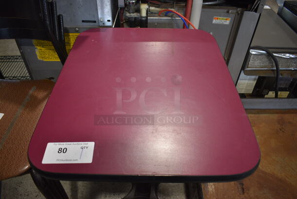 Purple Dining Table on Black Metal Table Base. 20x24x30 - Image 3 of 3