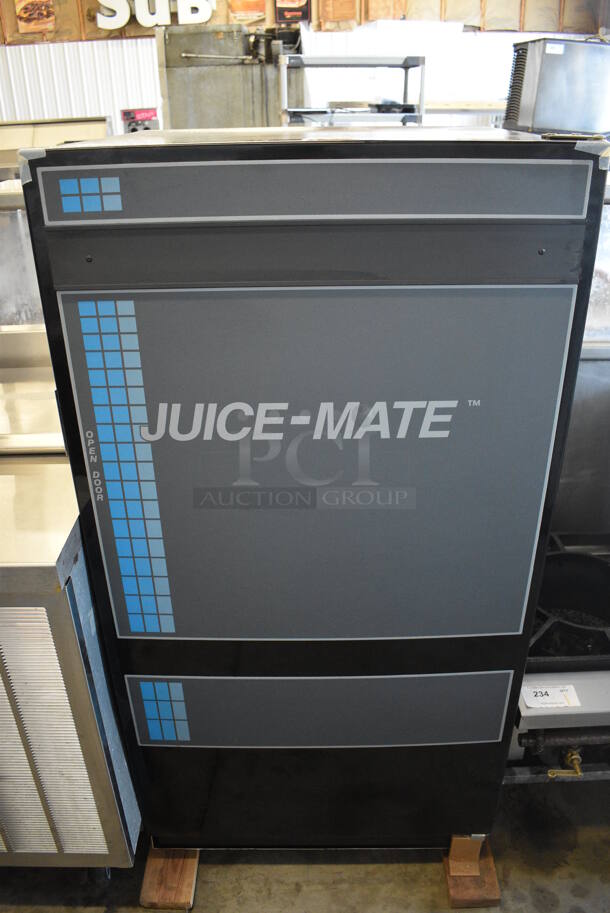 BRAND NEW! KD Distributing Model FMR1 Metal Commercial Refrigerated Juice Mate Vending Machine. 115 Volts, 1 Phase. 28x27x56. Tested and Working!