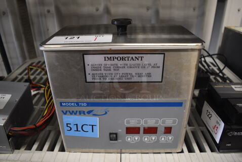 VWR 75D Stainless Steel Countertop Ultrasonic Cleaner. 120 Volts, 1 Phase. 10x6x10