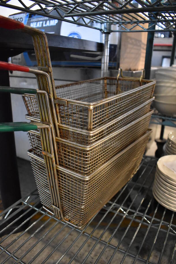 4 Metal Fry Baskets. 6.5x25x12. 4 Times Your Bid! - Image 2 of 2