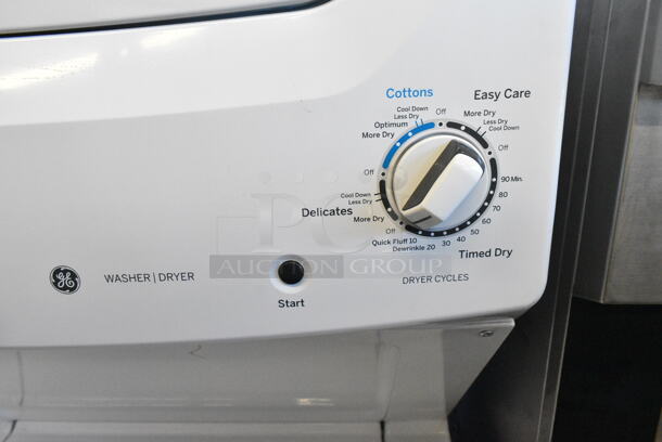 General Electric GE GUD27GSSMWW Gas Stacked Laundry Center with 3.8-cu ft Washer and 5.9-cu ft Dryer.  - Image 5 of 8