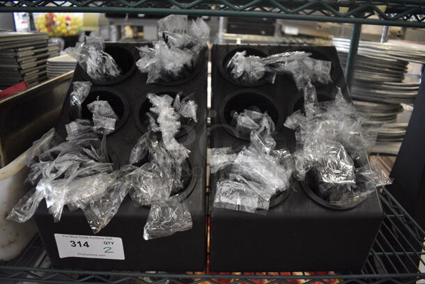 2 Black Poly Countertop 6 Well Holders. 10x15x13. 2 Times Your Bid! - Image 1 of 4