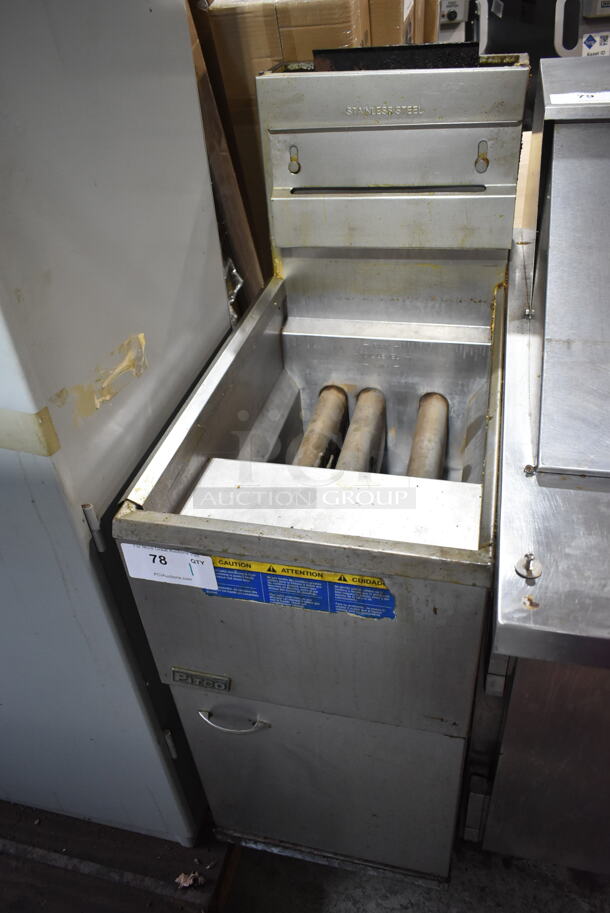 Pitco Frialator 35C+S Stainless Steel Commercial Propane Gas Powered Deep Fat Fryer. 90,000 BTU.  - Image 1 of 4