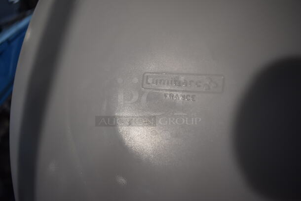 ALL ONE MONEY! Lot of Chrome Finish 3 Tier Shelving Unit on Commercial Casters w/ Contents Including Ceramic Dishes, Silverware and Poly Bins. BUYER MUST DISMANTLE. PCI CANNOT DISMANTLE FOR SHIPPING. PLEASE CONSIDER FREIGHT CHARGES. 24x24x68 - Image 5 of 11