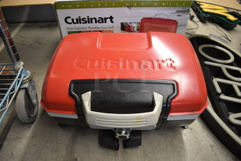 IN ORIGINAL BOX! Cuisinart Metal Portable Gourmet Gas Powered Grill. 16x15x9