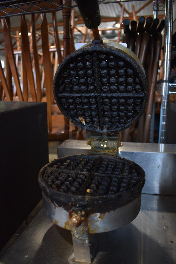 Carnival King 382WSM22 Stainless Steel Commercial Countertop 2 Head Waffle Cone Maker. 20x17x12. Tested and Working! - Image 2 of 7