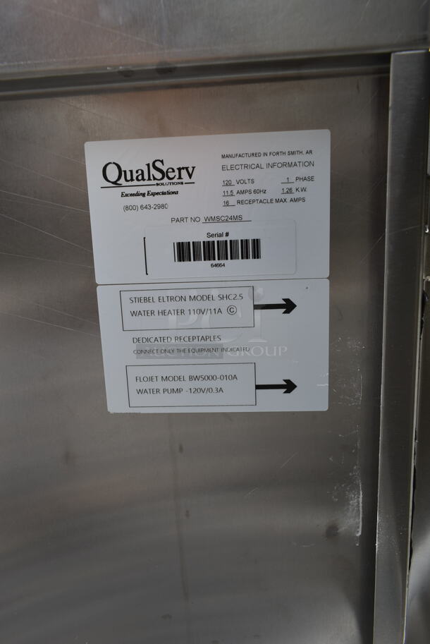 QualServ Stainless Steel Commercial Single Bay Portable Sink w/ Faucet and Handles on Commercial Casters. 120 Volts, 1 Phase. - Image 8 of 9